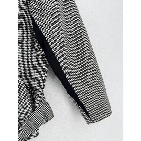 Christopher Kane Black White Houndstooth Wool Collared Moto Jacket Sz 8 NEW - Picture 4 of 8